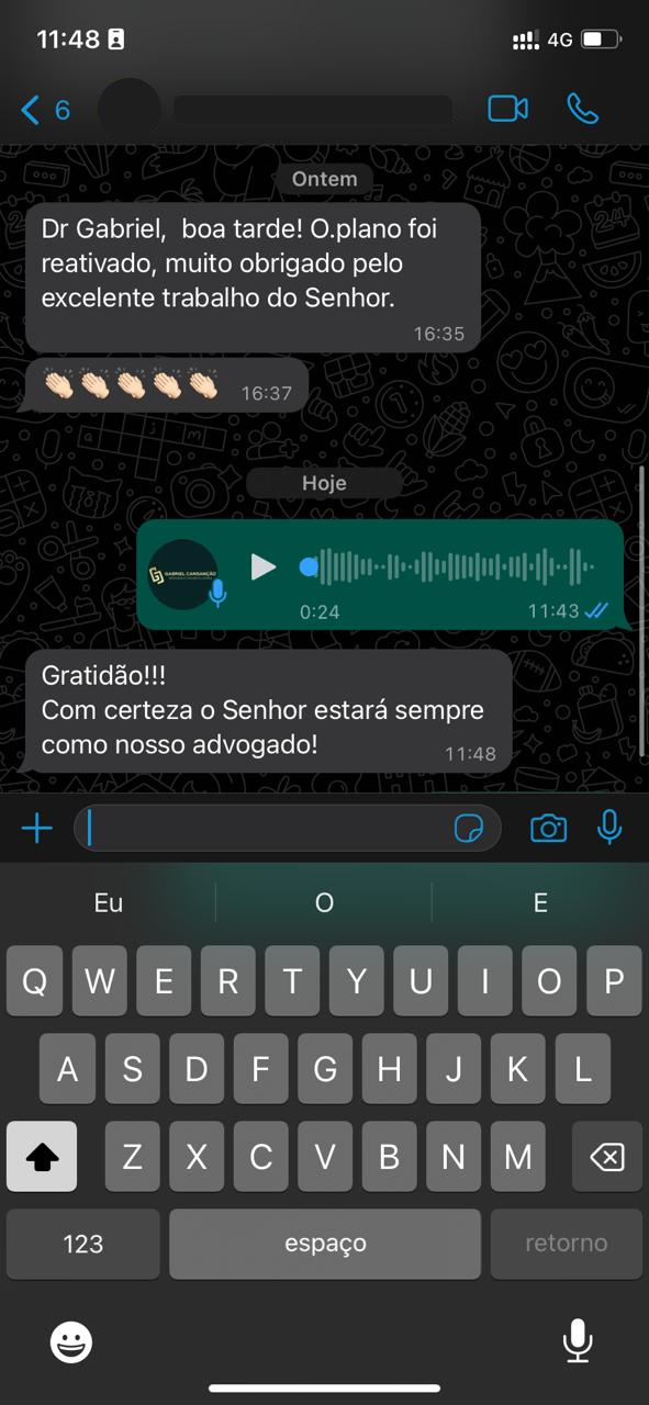 imagem de depoimento através de aplicativo de mensagem